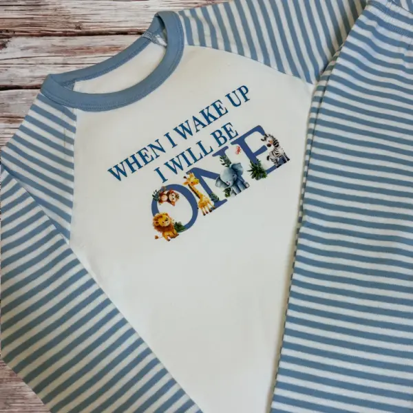 'When I Wake Up' Blue Birthday Pyjamas
