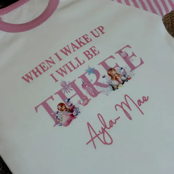 'When I Wake Up' Pink Birthday Pyjamas