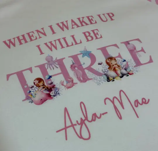 'When I Wake Up' Pink Birthday Pyjamas