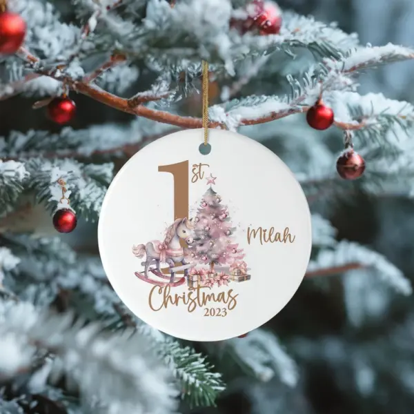 Baby's 1st Christmas Rocking Horse Ceramic Bauble